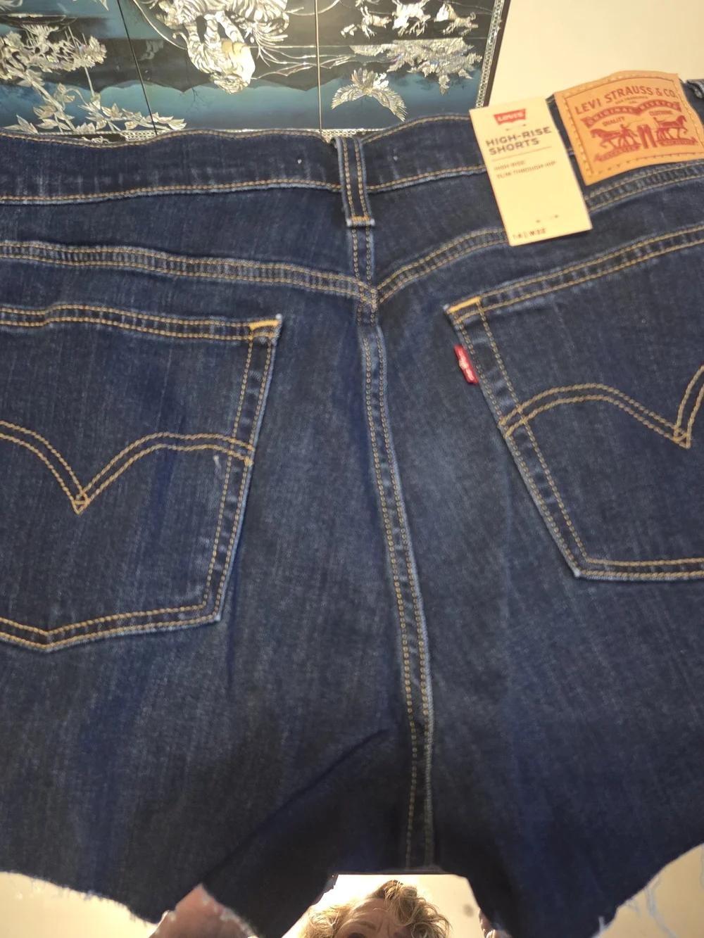 Levi's Dark Blue High-Rise Denim Shorts